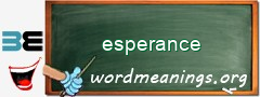 WordMeaning blackboard for esperance